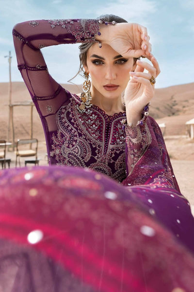 Maria. B 3 Piece Unstitched Embroidered Net Suit - D-2507-B