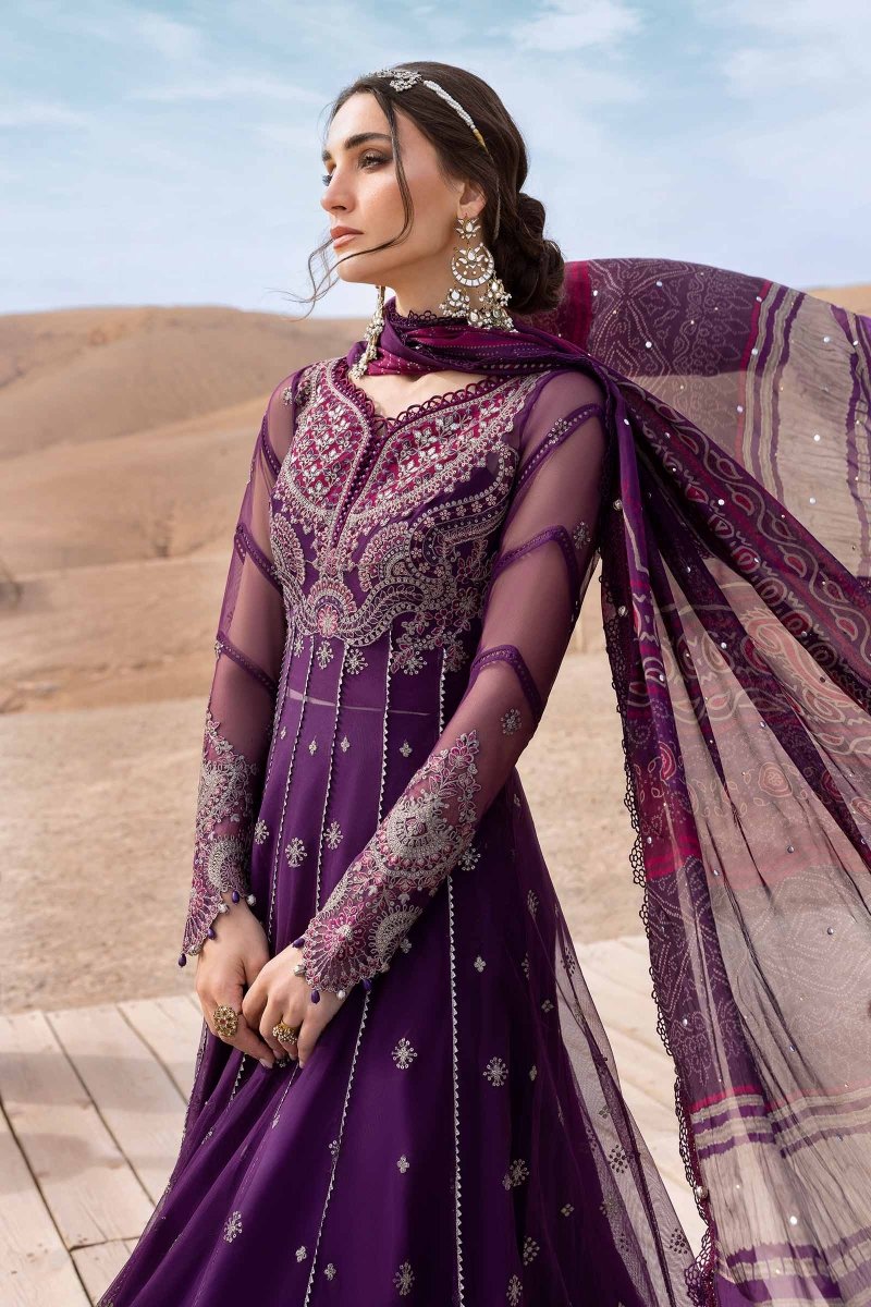Maria. B 3 Piece Unstitched Embroidered Net Suit - D-2507-B