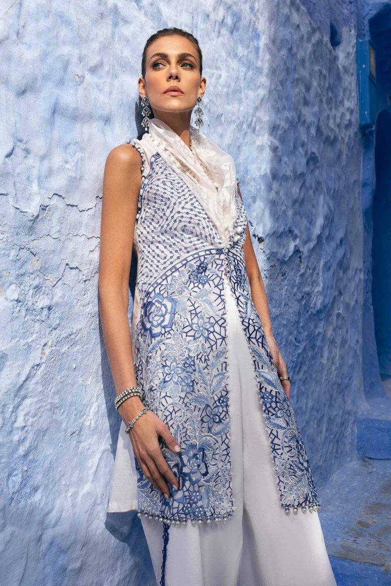 Maria. B 3 Piece Unstitched Embroidered Paper Cotton Suit - D-2510-A