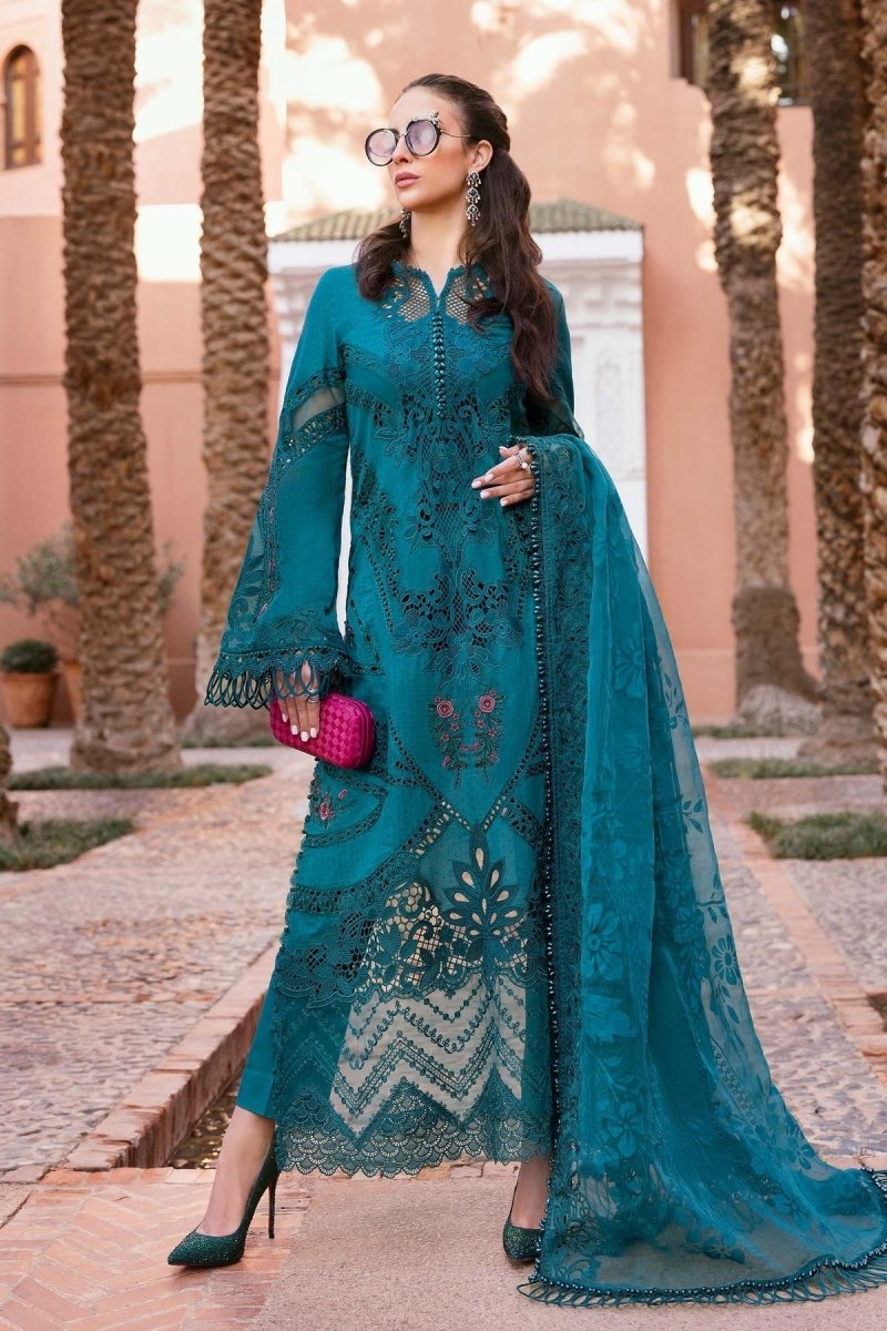 Maria. B 3 Piece Unstitched Embroidered Lawn Suit - D-2513-B