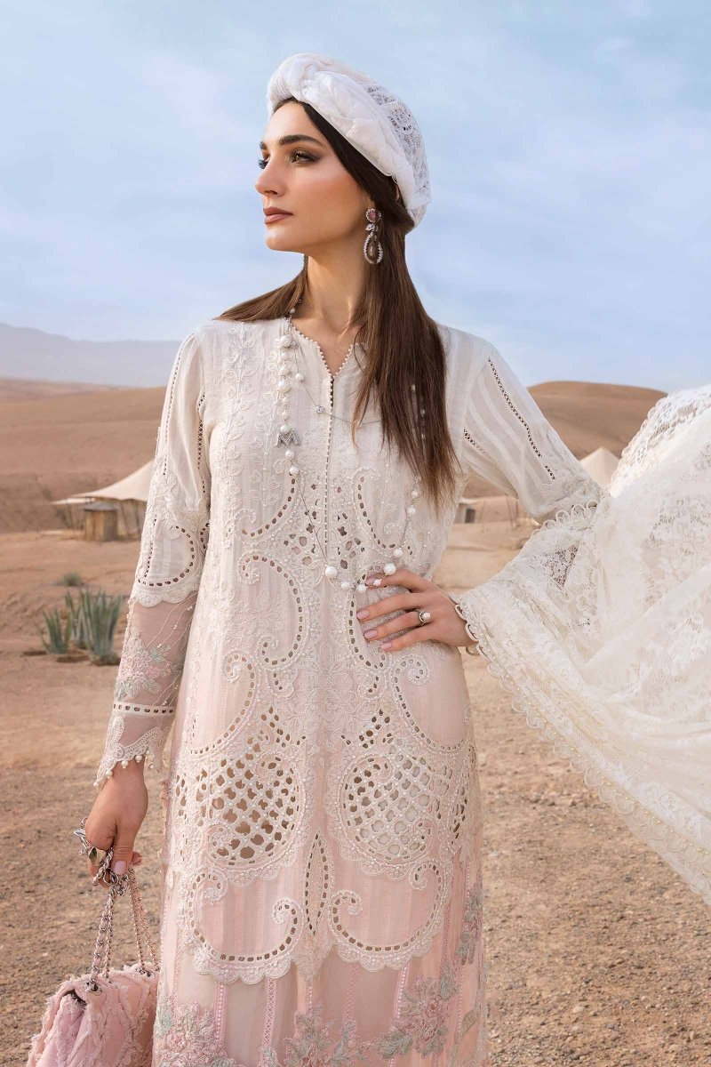 Maria. B 3 Piece Unstitched Embroidered Dobby Lawn Suit - D-2515-A