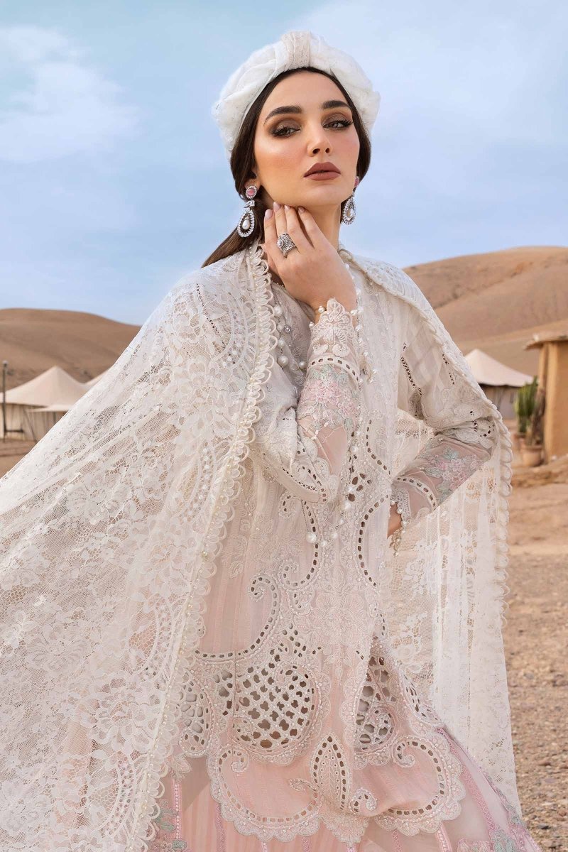 Maria. B 3 Piece Unstitched Embroidered Dobby Lawn Suit - D-2515-A