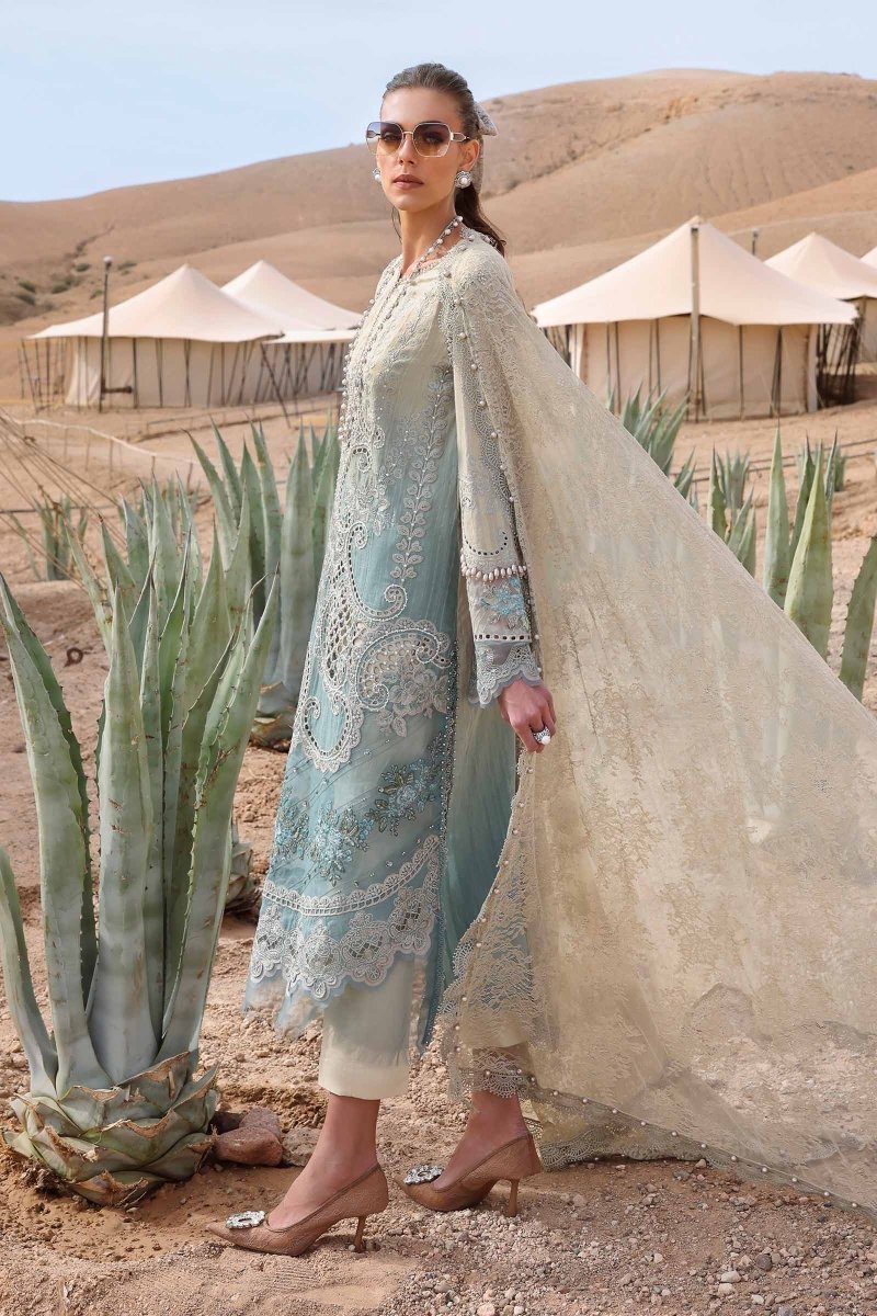 Maria. B 3 Piece Unstitched Embroidered Dobby Lawn Suit - D-2515-B