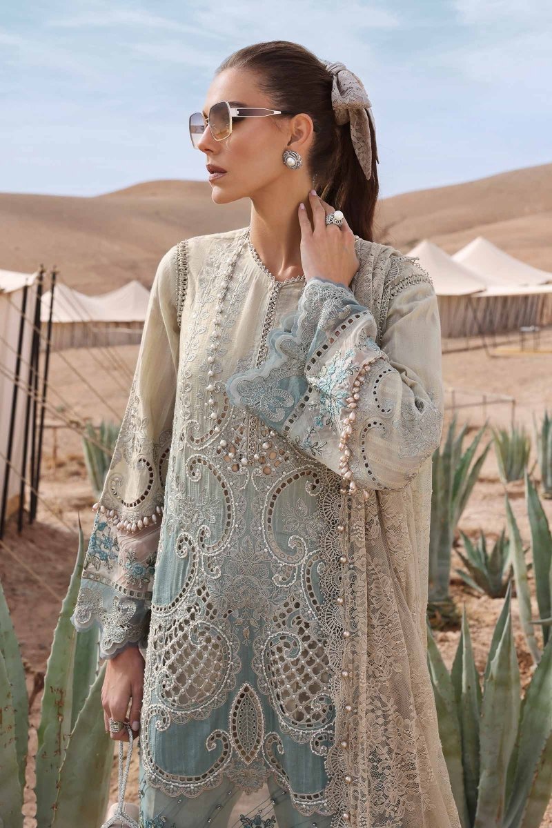 Maria. B 3 Piece Unstitched Embroidered Dobby Lawn Suit - D-2515-B
