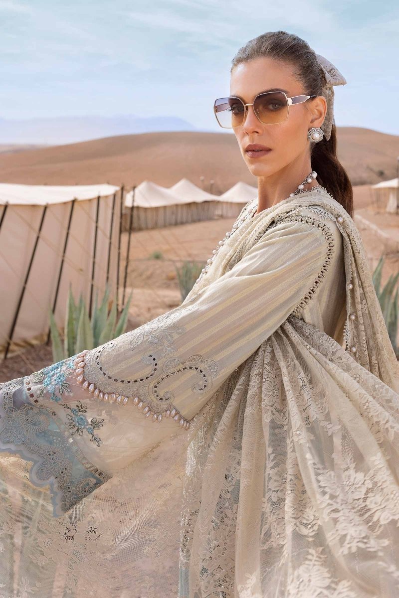 Maria. B 3 Piece Unstitched Embroidered Dobby Lawn Suit - D-2515-B
