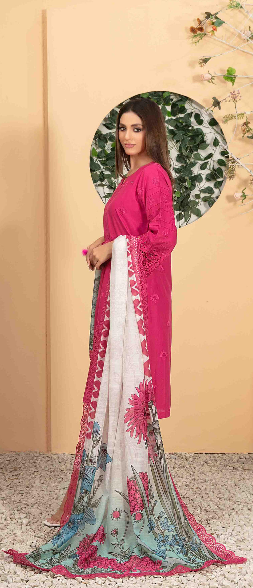 Tawakkal Fabrics 3 Piece Stitched Fancy Heavy Schiffli Embroidered Lawn Suit - D-2544