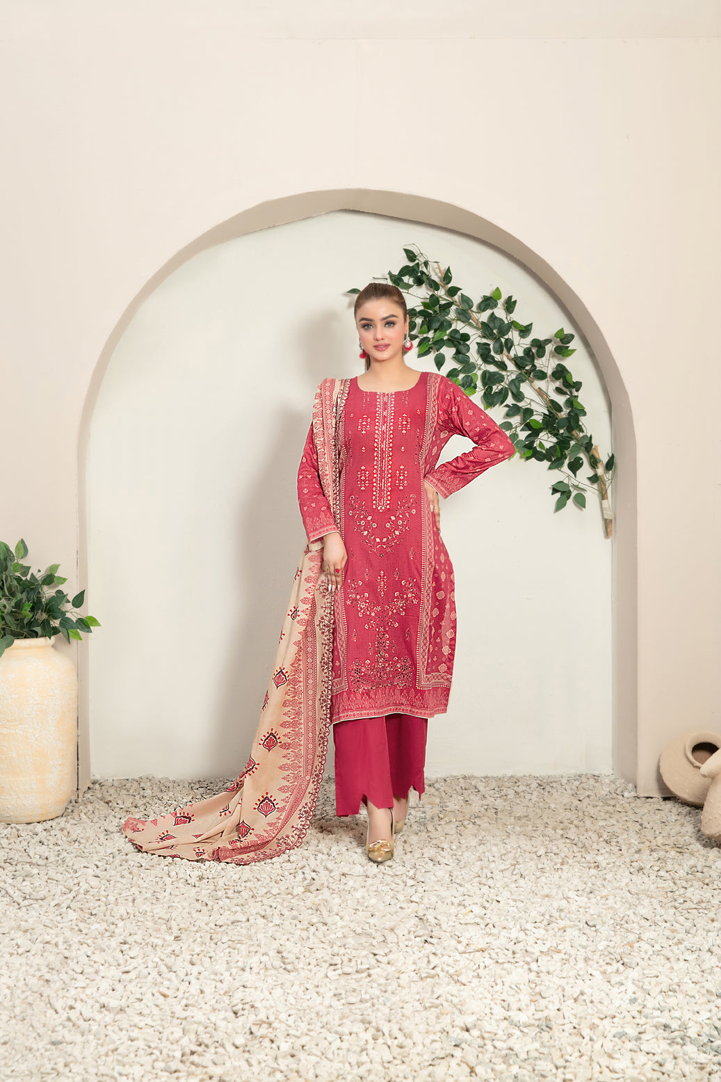 Tawakkal Fabrics 3 Piece Stitched Embroidered Digital Printed Lawn Suit - D-2771