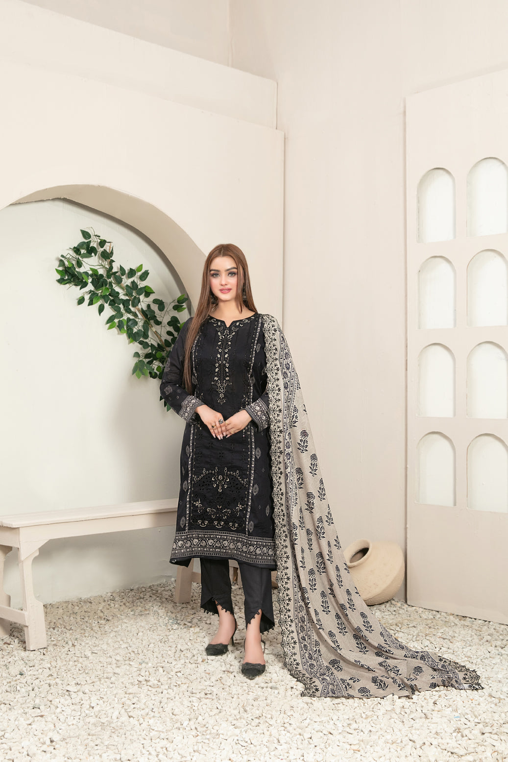 Tawakkal Fabrics 3 Piece Stitched Embroidered Digital Printed Lawn Suit - D-2773