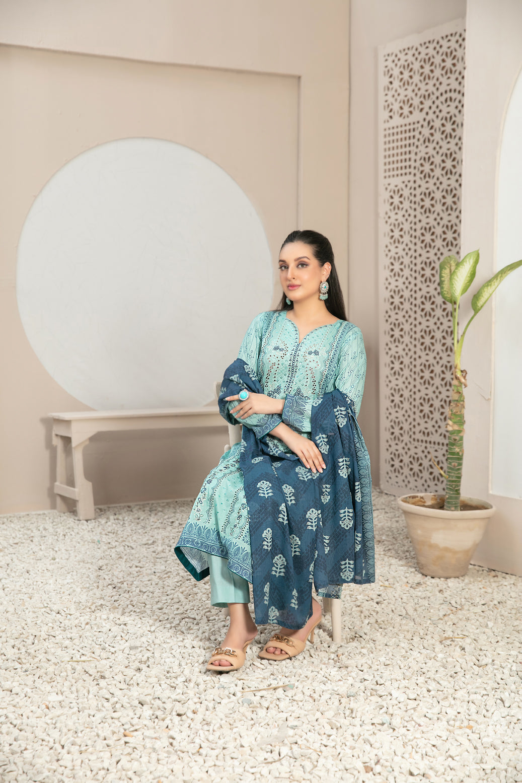 Tawakkal Fabrics 3 Piece Stitched Embroidered Digital Printed Lawn Suit - D-2778