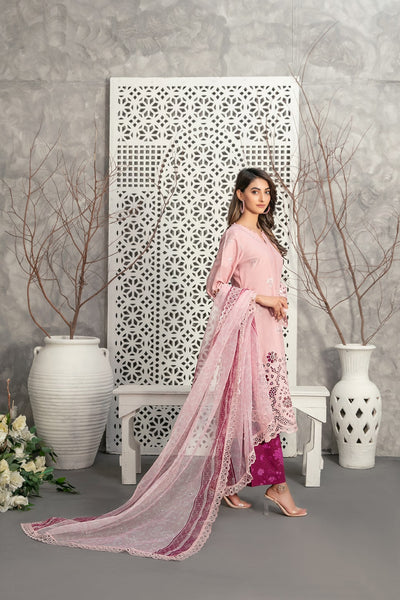 Tawakkal Fabrics 3 Piece Stitched Heavy Schiffli Embroidered Lawn Suit - D-2932