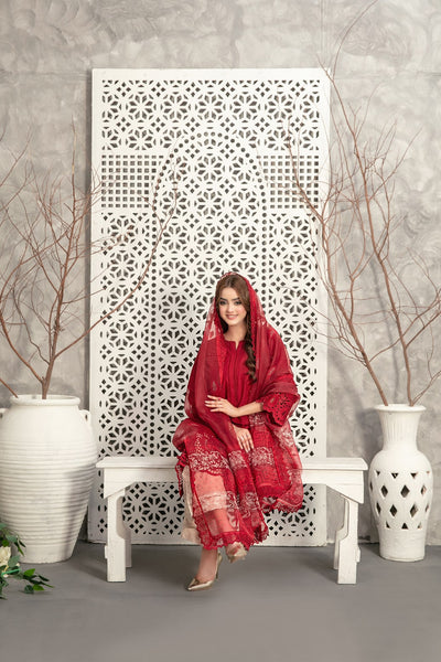 Tawakkal Fabrics 3 Piece Stitched Heavy Schiffli Embroidered Lawn Suit - D-2933