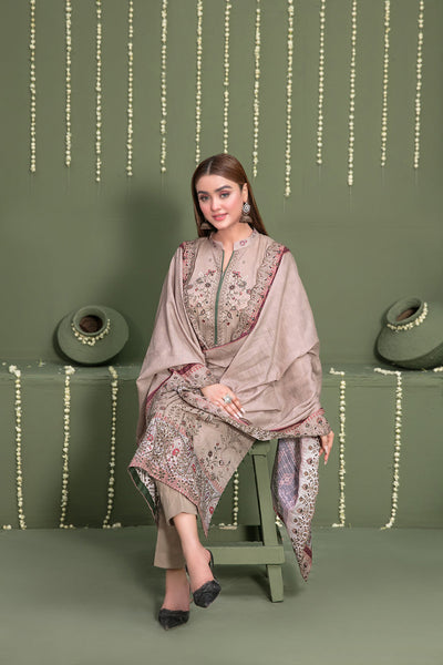 Tawakkal Fabrics 3 Piece Stitched Embroidered Digital Printed Lawn Suit - D-3057