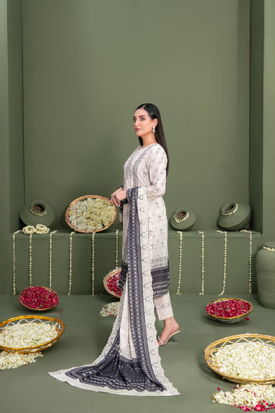 Tawakkal Fabrics 3 Piece Stitched Embroidered Digital Printed Lawn Suit - D-3060