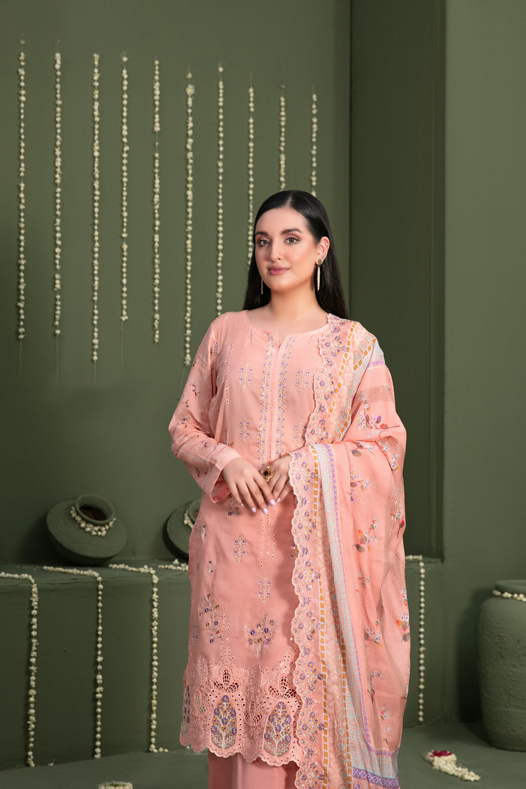 Tawakkal Fabrics 3 Piece Stitched Embroidered Digital Printed Lawn Suit - D-3062