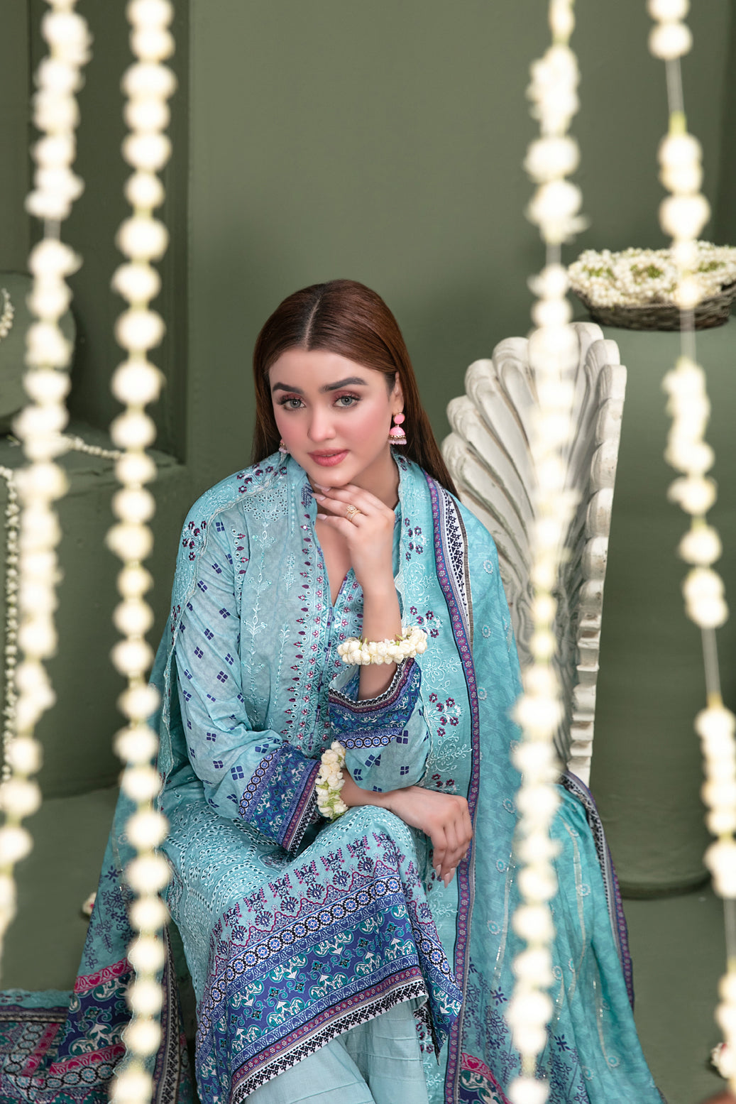 Tawakkal Fabrics 3 Piece Stitched Embroidered Digital Printed Lawn Suit - D-3064