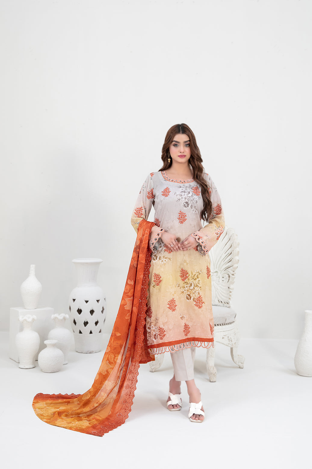 Tawakkal Fabrics 3 Piece Stitched Embroidered Digital Printed Lawn Suit - D-3151