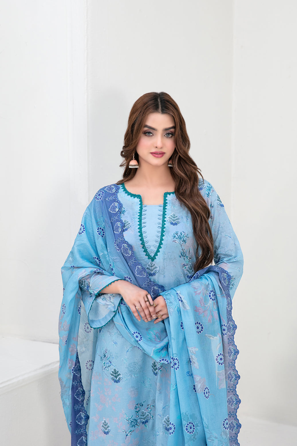 Tawakkal Fabrics 3 Piece Stitched Embroidered Digital Printed Lawn Suit - D-3156