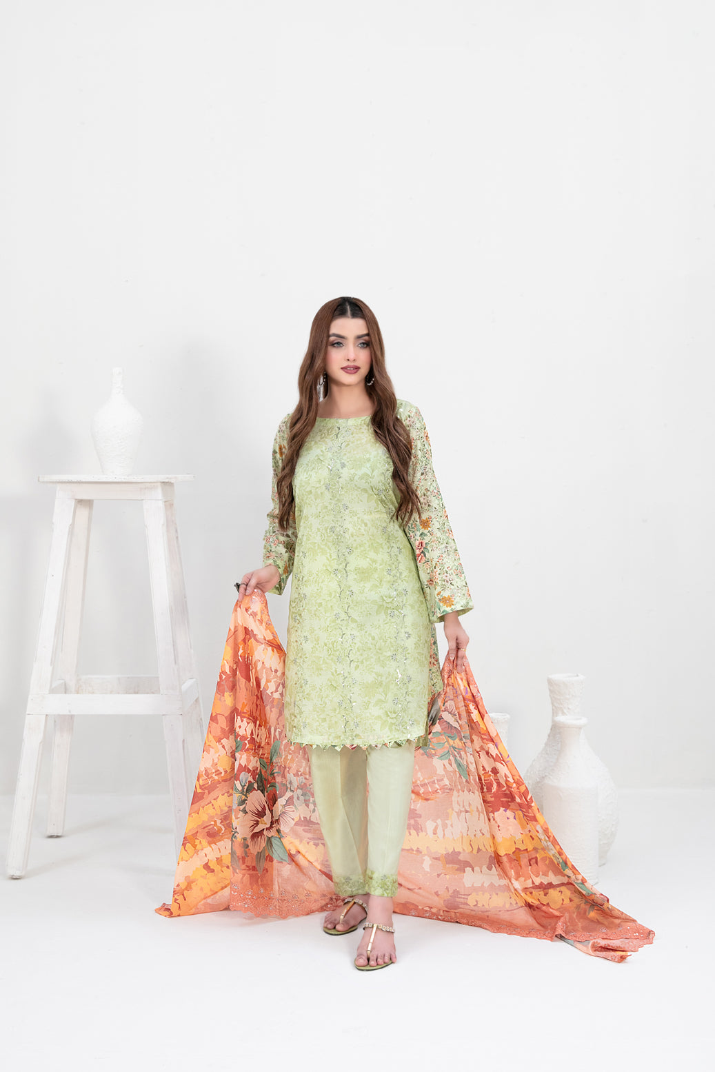 Tawakkal Fabrics 3 Piece Stitched Embroidered Digital Printed Lawn Suit - D-3157