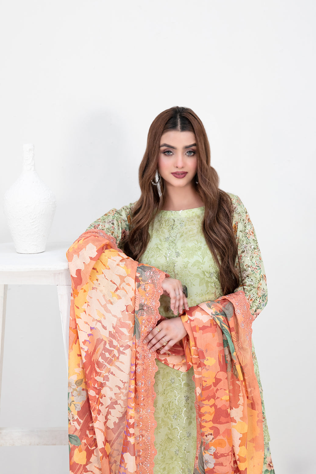 Tawakkal Fabrics 3 Piece Stitched Embroidered Digital Printed Lawn Suit - D-3157