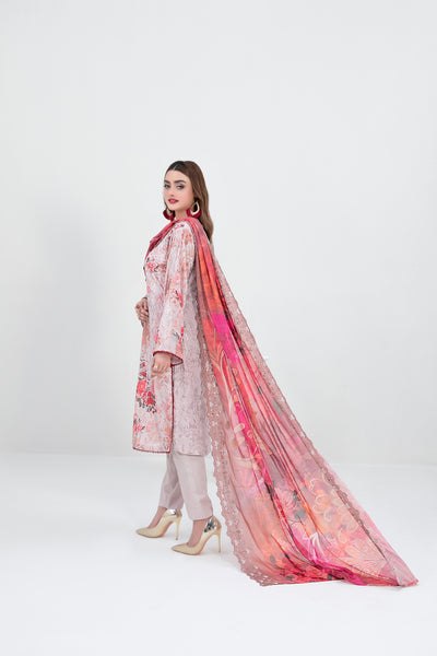 Tawakkal Fabrics 3 Piece Stitched Embroidered Digital Printed Lawn Suit - D-3158