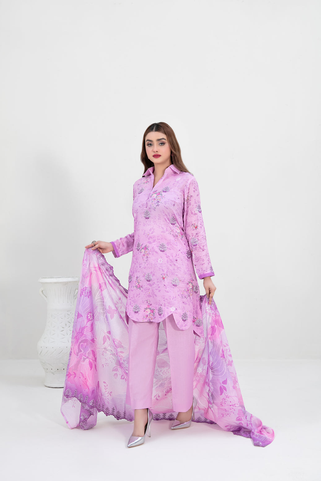 Tawakkal Fabrics 3 Piece Stitched Embroidered Digital Printed Lawn Suit - D-3159