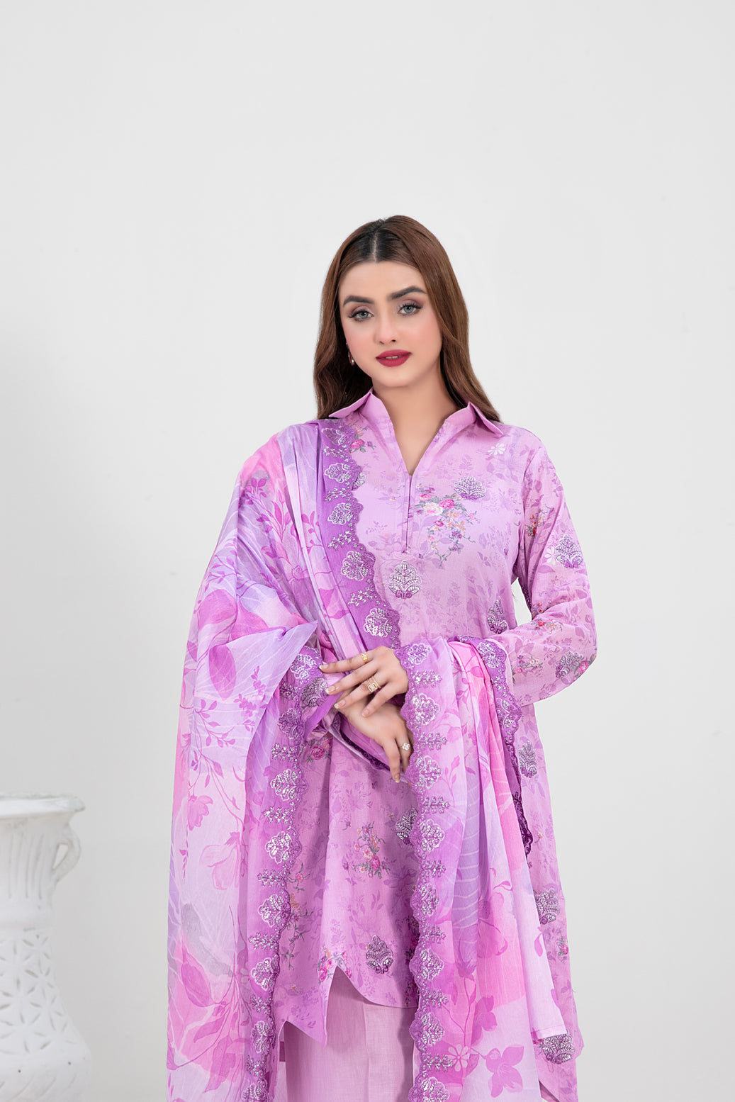 Tawakkal Fabrics 3 Piece Stitched Embroidered Digital Printed Lawn Suit - D-3159