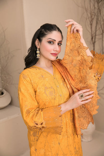 Tawakkal Fabrics 3 Piece Stitched Embroidered Digital Printed Lawn Suit - D-3181