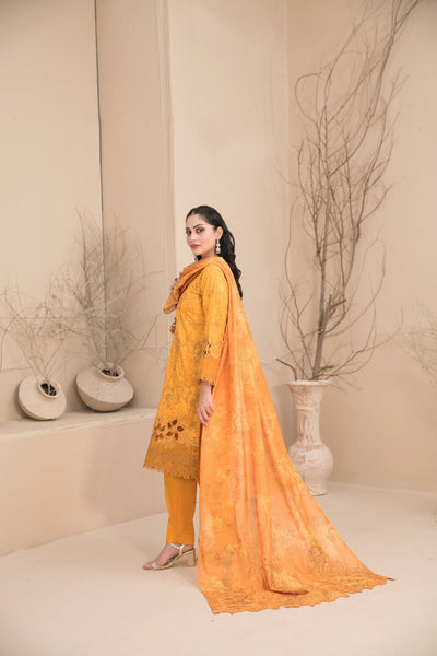 Tawakkal Fabrics 3 Piece Stitched Embroidered Digital Printed Lawn Suit - D-3181