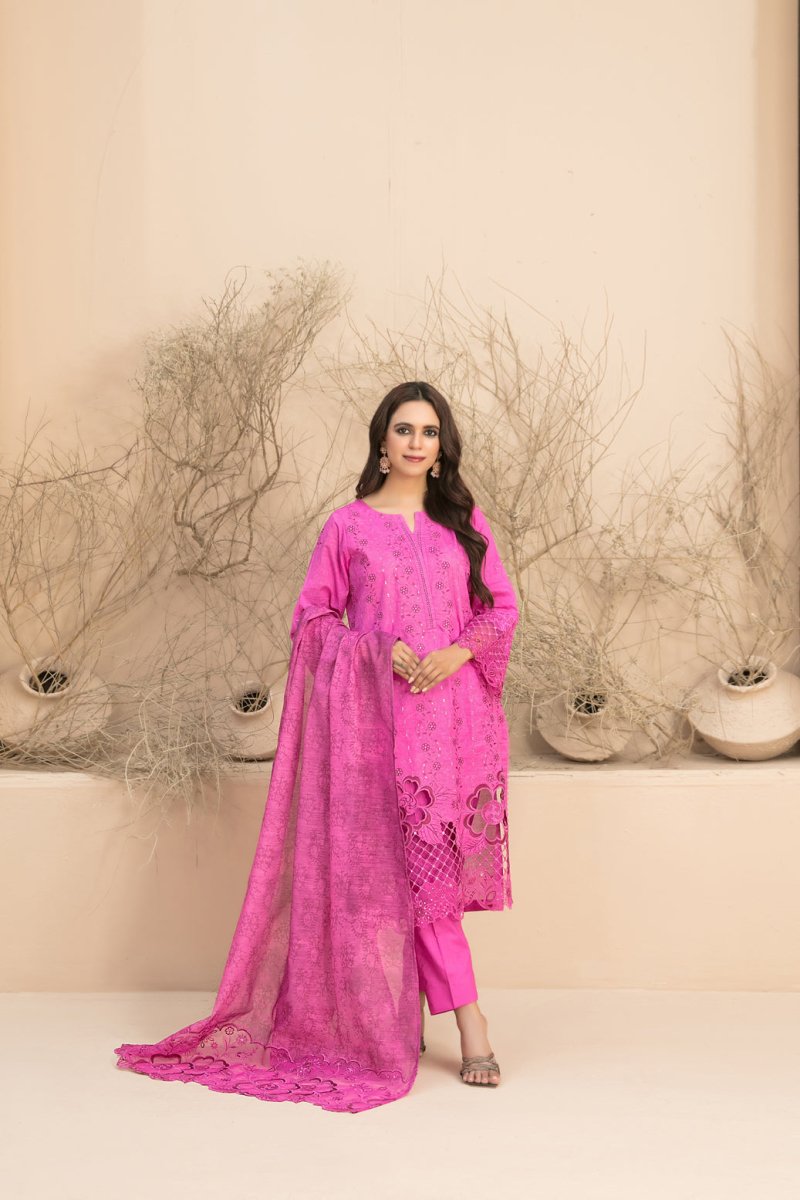 Tawakkal Fabrics 3 Piece Stitched Embroidered Digital Printed Lawn Suit - D-3190