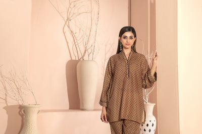 Tawakkal Fabrics 2 Piece Stitched Digital Printed Swiss Suit with Complimentary Khussa - D-3221