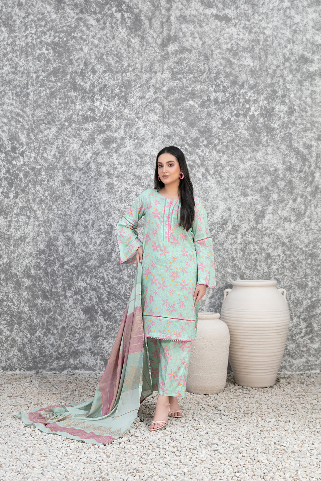 Tawakkal Fabrics 3 Piece Stitched Digital Printed Lawn Suit - D-3491