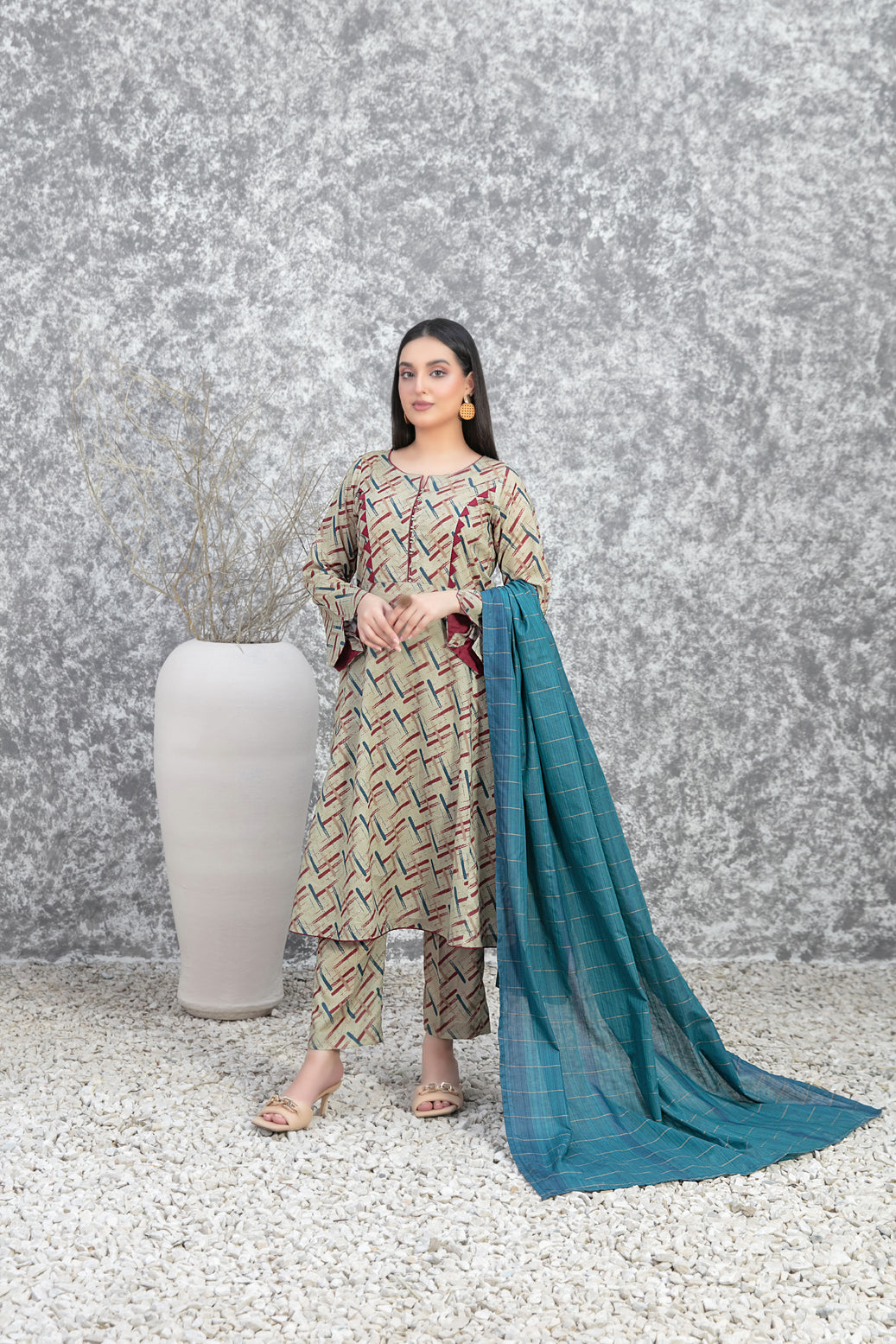 Tawakkal Fabrics 3 Piece Stitched Digital Printed Lawn Suit - D-3493