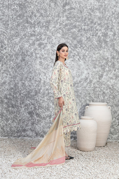 Tawakkal Fabrics 3 Piece Stitched Digital Printed Lawn Suit - D-3494