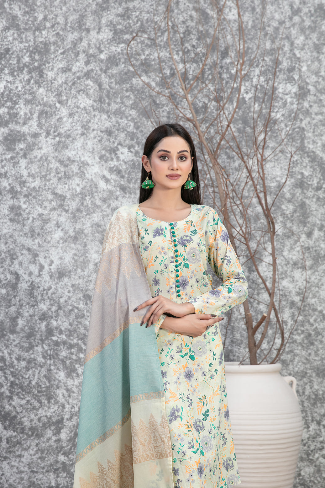 Tawakkal Fabrics 3 Piece Stitched Digital Printed Lawn Suit - D-3496