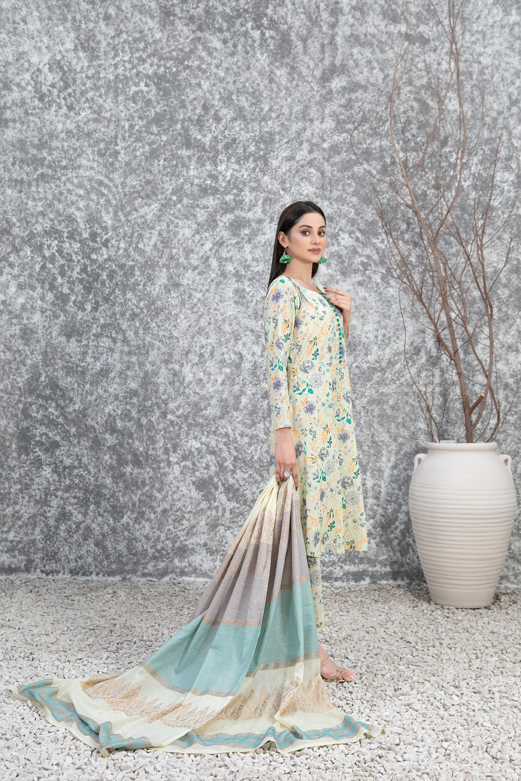 Tawakkal Fabrics 3 Piece Stitched Digital Printed Lawn Suit - D-3496