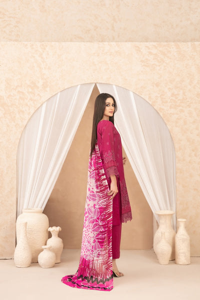 Tawakkal Fabrics 3 Piece Stitched Schiffli Embroidered Lawn Suit - D-3519