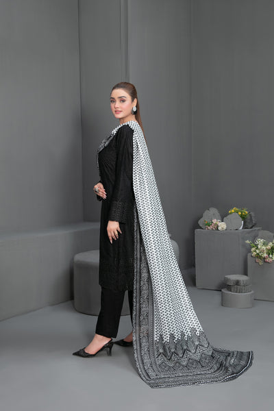 Tawakkal Fabrics 3 Piece Stitched Schiffli Embroidered Suit - D-3566