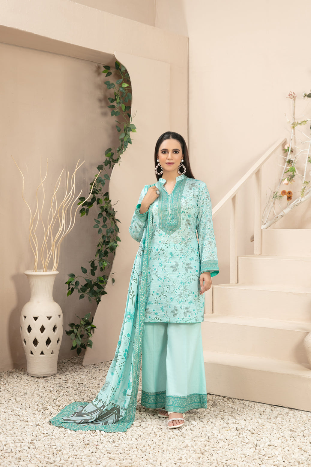 Tawakkal Fabrics 3 Piece Stitched Digital Printed Slub Lawn Suit - D-3597