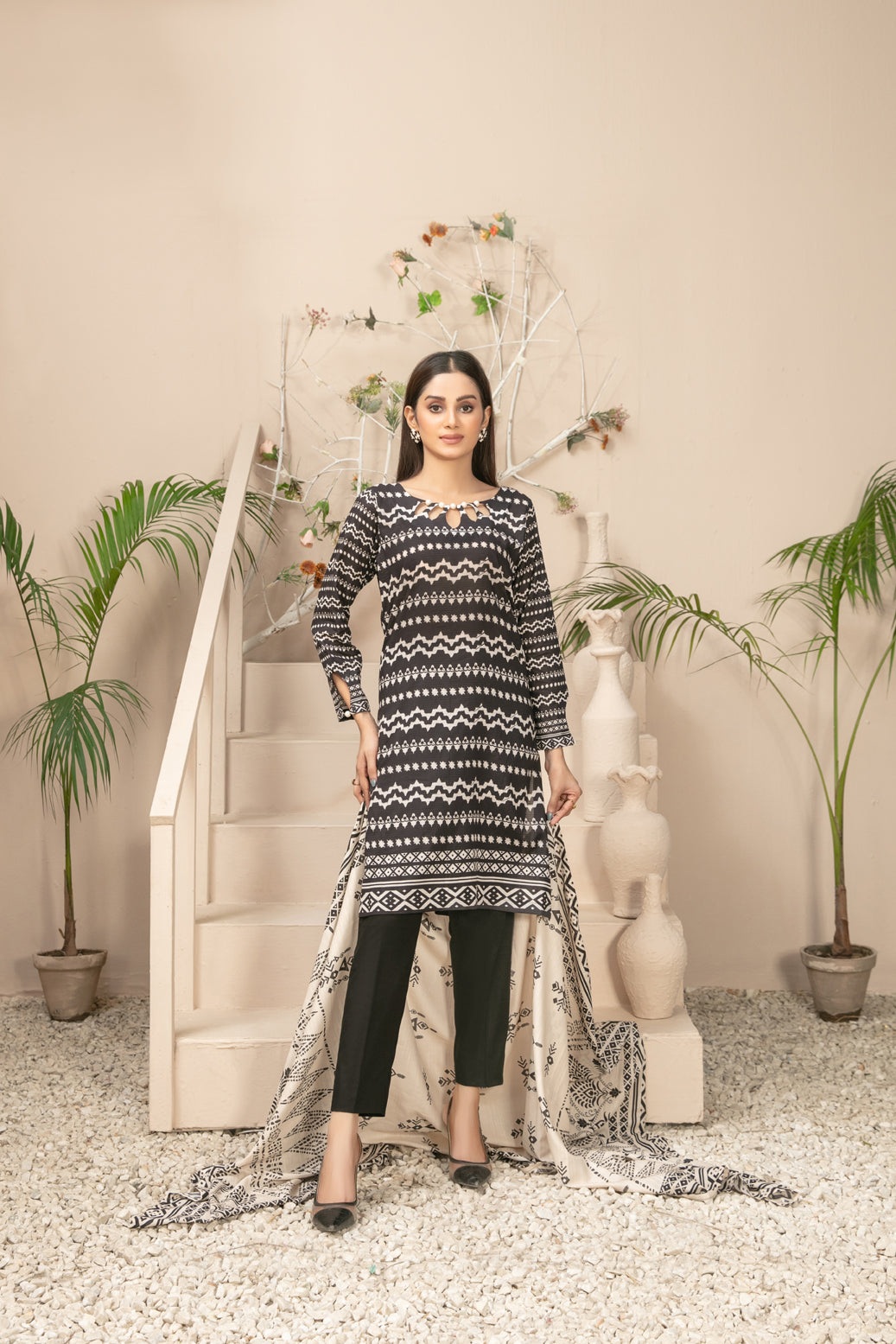 Tawakkal Fabrics 3 Piece Stitched Digital Printed Slub Lawn Suit - D-3598