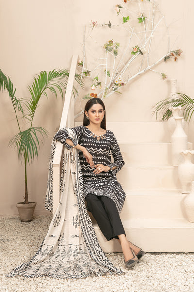 Tawakkal Fabrics 3 Piece Stitched Digital Printed Slub Lawn Suit - D-3598