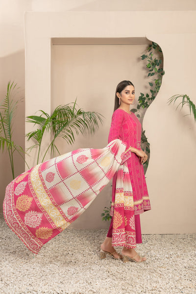 Tawakkal Fabrics 3 Piece Stitched Digital Printed Lawn Suit - D-3601 (Pink)