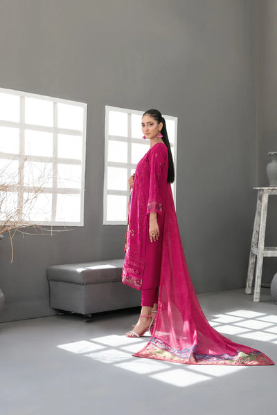 Tawakkal Fabrics 3 Piece Stitched Fancy Embroidered Slub Viscose Suit - D-3622