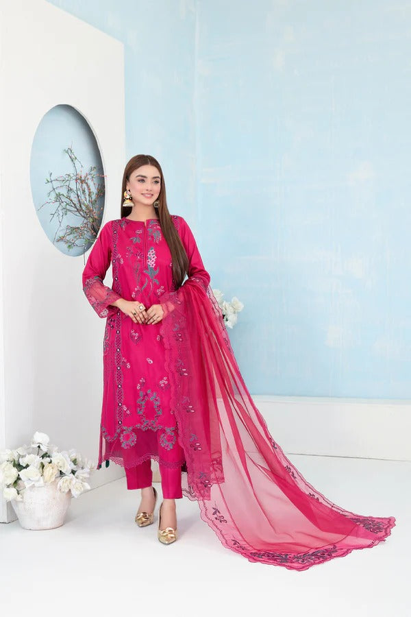 Tawakkal Fabrics 3 Piece Stitched Fancy Embroidered Belgian Viscose Suit - D-3627