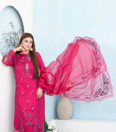 Tawakkal Fabrics 3 Piece Stitched Fancy Embroidered Belgian Viscose Suit - D-3627