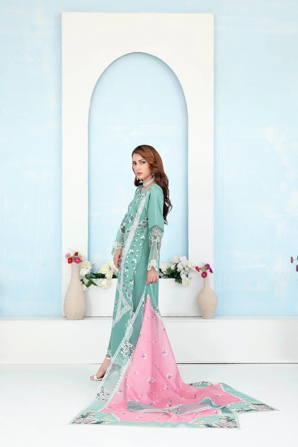 Tawakkal Fabrics 3 Piece Stitched Fancy Embroidered Belgian Viscose Suit - D-3629