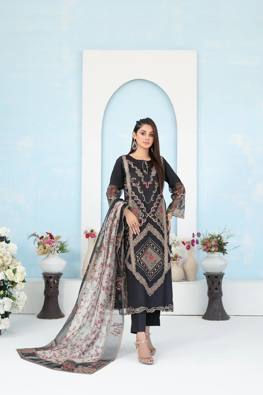 Tawakkal Fabrics 3 Piece Stitched Fancy Embroidered Belgian Viscose Suit - D-3630