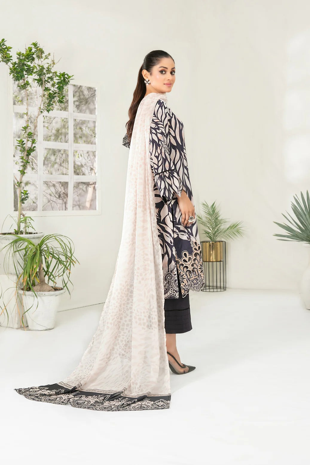 Tawakkal Fabrics 3 Piece Stitched Embroidered Digital Printed Viscose Suit - D-3684