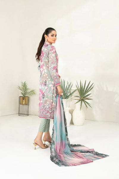 Tawakkal Fabrics 3 Piece Stitched Embroidered Digital Printed Viscose Suit - D-3685