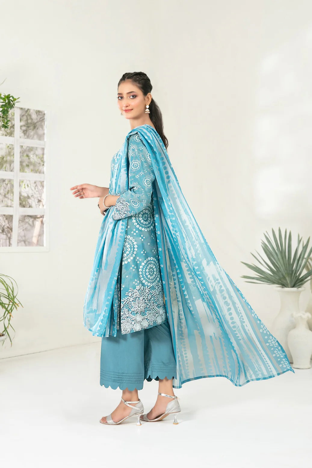 Tawakkal Fabrics 3 Piece Stitched Embroidered Digital Printed Viscose Suit - D-3688