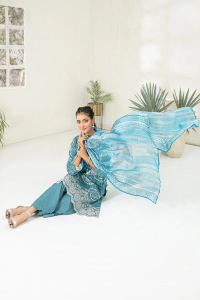 Tawakkal Fabrics 3 Piece Stitched Embroidered Digital Printed Viscose Suit - D-3688